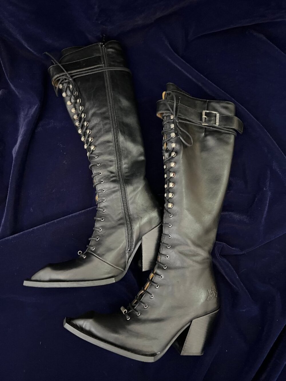 Fluevog Swordfish Hi Abstract Candy black boots 6 - Picture 15 of 15